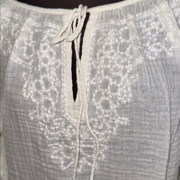 Mes Demoiselles Gauzy 100% Cotton Embroidered Bohemian Top SZ 38 - Picture 2 of 9